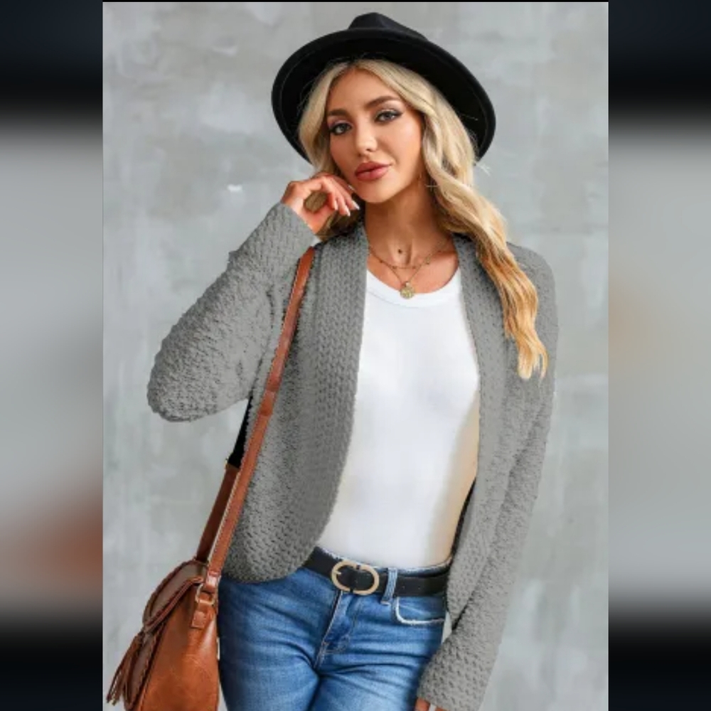 New popcorn knit cardigan - Picture 3 of 11